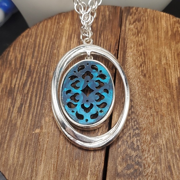 Heart of Viana Filigree Necklace, Portuguese Tile Replica - Etsy filigree blue ocean portal necklace‎ N3406